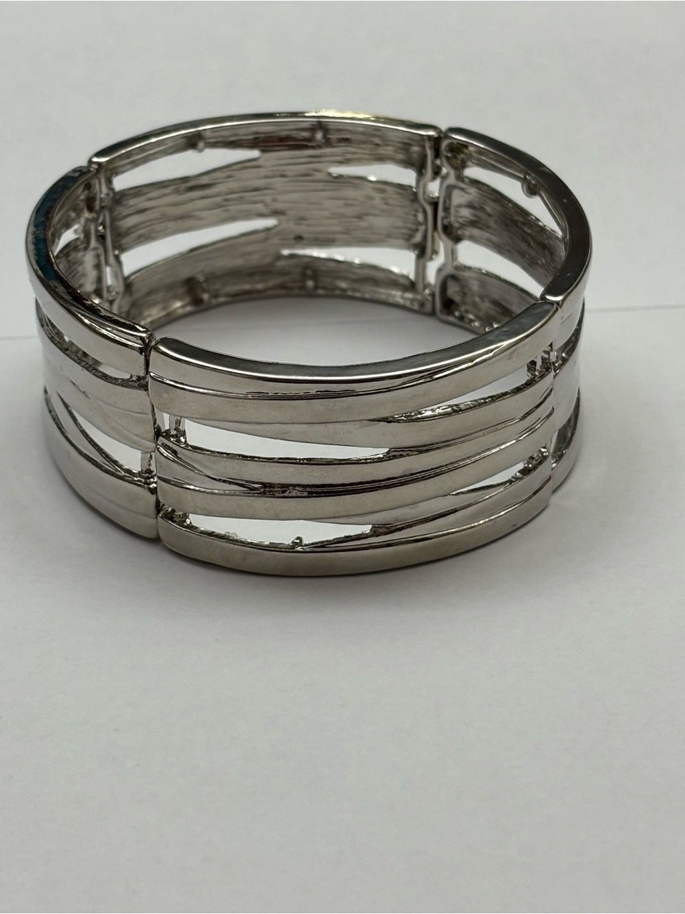 Silver-Tone Multi-Band Stretch Bracelet - Women Jewelry